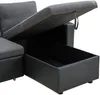 Vente-unique - GAZUR Sofa Stoff SchwarzGrau - B 146 cm x H 85 cm x L 223 cm Bild 5