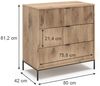 Kommode Eliza Viking Oak 42 x 81.2 cm mit 3 Schubladen Vicco Bild 3