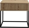 MARLE Nachttisch in Artisan Eiche Optik - Moderner Nachtschrank mit Schublade und schwarzem Metallgestell - 60 x 52 x 38,5 cm (B/H/T) Bild 2