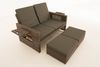 CLP Polyrattan Sofa Ancona 5mm,braun-meliert anthrazit Bild 3