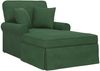 vidaXL Chaise Lounge mit Rock mit Kissen 3 pcs Dschungelgrün Cordstoff 42022952 Bild 2