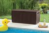 Dmora Aufbewahrungstruhe für draußen Chicoutimi, Gartenbox, Outdoor-Truhe, Stauraumbank für außen, 123x54 h57 cm, Braun Bild 2