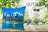 heimtexland Â® Outdoorkissen Lotus Effekt 45x45 Garten Dekokissen Wasserabweisend Outdoor Lounge Deko Kissen Typ742 Alpen Bergsee Bild 3