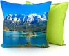 heimtexland Â® Outdoorkissen Lotus Effekt 45x45 Garten Dekokissen Wasserabweisend Outdoor Lounge Deko Kissen Typ742 Alpen Bergsee Bild 2