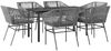vidaXL 7-tlg. Garten-Essgruppe mit Kissen Grau Poly Rattan Glas 3334629 Bild 2