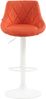 Barhocker FALON - Stoff Orange 46x49x83 cm Weiß | Barstuhl Mit Lehne Drehbar Tresenhocker Tresenstuhl Kneipenhocker Kneipenstuhl Bild 3