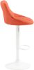 Barhocker FALON - Stoff Orange 46x49x83 cm Weiß | Barstuhl Mit Lehne Drehbar Tresenhocker Tresenstuhl Kneipenhocker Kneipenstuhl Bild 4