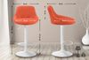 Barhocker FALON - Stoff Orange 46x49x83 cm Weiß | Barstuhl Mit Lehne Drehbar Tresenhocker Tresenstuhl Kneipenhocker Kneipenstuhl Bild 2