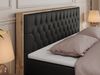 Boxspringbett AMORE KING, Doppelbett mit Multipocket-Matratze, Polsterbett mit Kopfstütze - 160 x 200 cm - Schwarz Kunstleder - H4 Bild 3