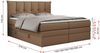 Boxspringbett 7-Zonen Taschenfederkernmatratze und Topper - PREMIUM-10-KING - 120x200cm - Braun Kunstleder - H3 Bild 5