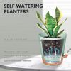 5er Pack Selbstbewässernder Kunststoff Blumentopf 17.8-12.7cm mit Untersetzer Bild 2