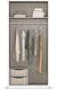 rauch Kleiderschrank Alba, Drehtürenschrank, Garderobenschrank, 2-türig, mit 1 Kleiderstange, 1 Einlegeboden und Schubladeneinsatz, Farbe Hochglanz Weiß/Weiß, Griffstange Grau metallic, Schwarz, 91x197x54cm Bild 5
