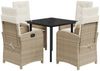 vidaXL 5-tlg. Garten-Essgruppe mit Kissen Beige Poly Rattan 3212381 Bild 2