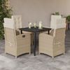 vidaXL 5-tlg. Garten-Essgruppe mit Kissen Beige Poly Rattan 3212381 Bild 1