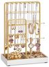 SONGMICS Schmuckständer, Schmuckhalter, Metallrahmen, Schmucktablett Samt, Schmuckaufbewahrung für Halsketten Armbänder Ohrringe Ohrstecker Ringe, Geschenkidee, Weihnachten, goldfarben JJSDE021A01V1 Bild 4