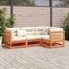 vidaXL 4-tlg. Garten-Sofagarnitur mit Kissen Wachsbraun Kiefernholz 3299413 Bild 3