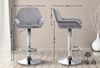 CLP 2er Set Barhocker Braga Samt drehbar und höhenverstellbar,grau Metall in Chromoptik Bild 2