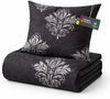 Feinbiber Bettwäsche-Set für den Winter 2-teilig 135x200/80x80 cm Schwarz (Ornament) Bild 1