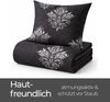Feinbiber Bettwäsche-Set für den Winter 2-teilig 135x200/80x80 cm Schwarz (Ornament) Bild 4