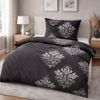 Feinbiber Bettwäsche-Set für den Winter 2-teilig 135x200/80x80 cm Schwarz (Ornament) Bild 5