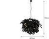 Große LED Pendelleuchte Blätter Lampenschirm Schwarz Gold, Ø 70cm Bild 4