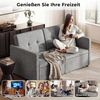 oyajia Schlafsofa 3 in 1 Klappsofa & Schlafhocker mit Bettfunktion, 2-Sitzer, 2-Sitzer Sofa mit verstellbarer Rückenlehne, Ergonomisch, Max. bis 300KG, Doppelschlafsofa für Wohnzimmer/Schlafzimmer/Spielzimmer Bild 4