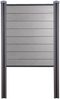 WPC-Sichtschutz Sarthe, Zaun Windschutz, WPC-Pfosten zum Einbetonieren ~ Basiselement schmal, 105cm grau Bild 2