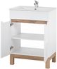 Waschtischunterschrank 60 cm SOLNA-56 Hochglanz weiß mit Wotaneiche, B x H x T ca. 60 x 85 x 45cm Bild 2