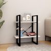 vidaXL Bücherregal 2 Böden Weiß 60x30x70 cm Massivholz Kiefer 806433 Bild 3