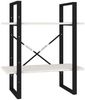 vidaXL Bücherregal 2 Böden Weiß 60x30x70 cm Massivholz Kiefer 806433 Bild 2