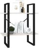 vidaXL Bücherregal 2 Böden Weiß 60x30x70 cm Massivholz Kiefer 806433 Bild 4