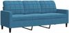 vidaXL 2-tlg. Sofagarnitur mit Kissen Blau Samt 3278400 Bild 5