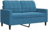 vidaXL 2-tlg. Sofagarnitur mit Kissen Blau Samt 3278400 Bild 4