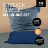 Lumaland Sitzsack Classic XXL All-in-One Set | Riesen Sitzsack XXL mit Cord & Outdoor Bezug für drinnen & draußen | Sofa Sessel mit im Innensack sicher verpackter EPS-Füllung – Hüllen Easy wechselbar Bild 2