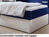 MEBLINI Kinderbett mit Bettkasten GARETH 2 80x200 – H3/Blau Samt Gepolstert Einzelbett mit Matratze - Polsterbett mit Stauraum - Bett mit Kopfteil – Stauraumbett Bild 4