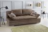 Schlafsofa Armlehnen verstellbar Bettkasten Couch Steppung Antiklederoptik Braun Bild 2