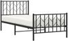 vidaXL Bettgestell mit Kopf- und Fußteil Metall Schwarz 90x200 cm 374448 Bild 3