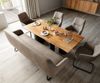 Esszimmerbank Taya-Flex 200 cm Mikrofaser Taupe Vintage Kufengestell flach Schwarz Taschenfederkern Bild 4