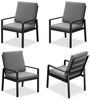 MeXo Gartenlounge-Set Alu Gartenmöbel-Sets Gartenstuhl, (4-tlg, 4 Esszimmerstühle, 60x 68x 85 cm, 8 Auflagen, bis zu 140 kg belastbar), wetterfest Gartengarnitur Set Bild 5