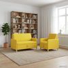 vidaXL Sofa Set mit Stauraum 2 pcs Helles Gelb Polyester 3429158 Bild 3