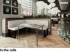 MEBLINI Eckbank für Esszimmer mit ausziehbarem Tisch - Küchenbank - Essecke - Sitzecke Küche - ERIC - U-Beine 128x168x87cm Links - Beige Samt/M Weiß-Schwarz Hochgl. Bild 4