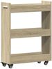 vidaXL Schrank mit Rollen Sonoma-Eiche 60x22x79 cm Holzwerkstoff 840417 Bild 2