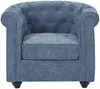 Vente-unique - CHESTERFIELD Sessel Stoff Blau - B 78 cm x H 72 cm x L 82 cm Bild 2
