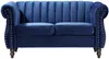 Vente-unique - TRUMBO Sofa SamtStoff Blau - B 78 cm x H 77 cm x L 150 cm Bild 2