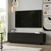 Dmora Fernsehschrank Goro, Ständer für Wohnzimmerfernseher, Niedriges Wohnzimmer-Sideboard, TV-Ständerbasis, 140x36h38 cm, Schwarz Bild 2