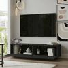Dmora Fernsehschrank Goro, Ständer für Wohnzimmerfernseher, Niedriges Wohnzimmer-Sideboard, TV-Ständerbasis, 140x36h38 cm, Schwarz Bild 5