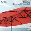 PHI VILLA Sonnenschirm, Balkon Rechteckig Groß Balkonschirm Garten Gartenschirm mit Kurbel UV Schutz Parasol Windfest, Mit der rostfreien Stahlstange und 12 Stahlrippen Bild 3