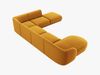 Micadoni 6-Sitzer Samtstoff Ecke rechts Sofa Miley | Beinfarbe Black Plastic, Gelb Bild 3