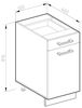 Küchenunterschrank R-Line Weiß Hochglanz 30 cm , AP Anthrazit Vicco Bild 2