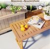 COSTWAY Gartenbank, Wetterfest Akazienholz 3-Sitzer Sitzbank 360kg 130cm Bild 3